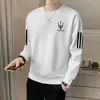 Sudadera para hombre, nuevo modelo primavera y otoño 2025, cuello redondo, corte holgado, top de otoño sin capucha, chaqueta de manga larga para adolescentes
