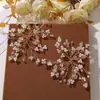 Moda Retro Flor de Flores de Cristal con Alambre de Cobre Hecha a Mano Flor para Cabeza de Novia Decoración de Ramillete para Vestido de Boda Accesorios de Ropa