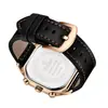 Reloj de cuarzo transfronterizo, reloj de pulsera de Guangzhou, reloj casual de moda para hombre con correa de cuero, reloj cuadrado, venta al por mayor del fabricante, color dorado