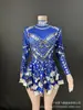 Nuevo vestido de fiesta con espejo brillante de moda europeo y americano, vestido de baile de escenario elástico negro