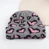 Estilo Coreano Otoño e Invierno Dulce y Fresco Elegante Retro Corazón Estampado de Leopardo Gorro de Lana para Niñas Cálido Circunferencia de Cabeza Grande Gorro de Punto