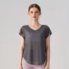 Top casual de manga corta para correr, deportes, yoga, Pilates, cubrepiernas de entrenamiento, camiseta de fitness, ropa de secado rápido, corte holgado y adelgazante