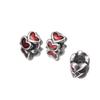 Plata Pura 999 Corazón 3D de Plata Dura con Patrón de Epoxy Cuentas Cilíndricas 8mm Cuentas Espaciadoras Pulsera Cuentas Sueltas Accesorios para Cuerda Trenzada DIY T0698