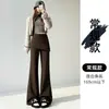 Pantalones de pana con forro polar de dos piezas de aspecto real para mujer Otoño/Invierno 2026 lana de arroz glutinoso cachemir cintura alta pantalones de pierna ancha de lana en capas