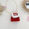 Ins Bolso Rojo Chino Nuevo para Niños Bolso de Hombro Bandolera de Princesa para Niña Bolso de Mano para Bebé Cadena Bolso Cuadrado Pequeño