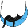 Colgante de Ventana Gato Durmiendo Luna Nueva Transfronterizo Acrílico Plano Decoración de Pared para el Hogar Ventana Colgante Personalizado Creativo