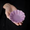 Posavasos de Pétalo de Cerámica Morado Escarchado Platillo para Taza de Té Posavasos Aislante Juego de Té Chino Kung Fu Accesorios para Ceremonia del Té