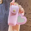 Bolsa de almacenamiento portátil para labiales, llavero, mini espejo de maquillaje en forma de corazón, colgante para bolso de mujer, venta al por mayor de pequeños regalos