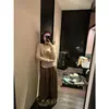 Nuevo Suéter de Punto de Manga Larga con Cuello en V de Color Sólido 2025 para Mujer, Top Básico Casual Simple para Otoño e Invierno