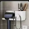 Estante de Almacenamiento para Secador de Pelo Almacenamiento Plástico sin Taladro Multifuncional Baño Secador de Pelo Inodoro Montado en Pared Estante de Baño