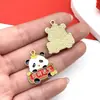 DIY Ano Novo Panda Fofo Liga de Zinco Pingente de Joia com Esmalte Acessórios Estilo Nacional Chinês Festival da Primavera Chaveiro Pingente Pingente