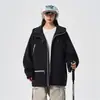 Jaqueta com capuz color block nova para primavera e outono para homens e mulheres, marca trendy ins, jaqueta dopamina estilosa e versátil para adolescentes