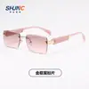 Nuevas Gafas de Sol Cuadradas para Mujer, Gafas de Sol Sin Montura Modernas y de Alta Gama, Gafas de Sol Ligeras de Lujo Anti-UV