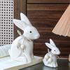 Adornos de Estatua de Conejo de Madera Retro Antiguo Transfronterizo Sala de Estar Escritorio Vinoteca Mueble de TV Entrada Decoración Suave para el Hogar