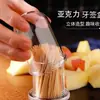 Balde Redondo Transparente de Acrílico para Palitos de Dente Garrafa de Palitos de Dente Produtos Plásticos Espessado Resistente a Quedas Simples Quadrado Balde Recipiente para Palitos de Dente