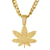Hip-Hop Clásico Retro Europeo y Americano Colgante de Diamante Moda Elegante Hiphop de Moda Hombres y Mujeres Viento de Otoño Collar de Hoja Caída