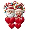 Llavero Colgante Plano de Acrílico Navideño Transfronterizo Papá Noel Muñeco de Nieve Caja de Regalo Llavero de Regalo Festivo Pequeño