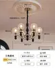 Lámpara de araña para sala de estar americana Estilo moderno de mediados de siglo Diseñador Luz principal de pasillo Vidrio agrietado Iluminación retro francesa para dormitorio