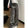 Jeans cinza confortável de corte amplo estilo americano para mulheres, cintura alta, projetado para figuras baixinhas, emagrecimento, calças versáteis de perna larga para o outono