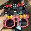 Gafas de Sol para Niños Orejas Grandes Gafas de Sol para Niñas de Festival Dibujo Animado Lindo Mickey Mouse Gafas con Lazo para Niños Forma Cóncava