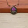 Cadena de Suéter de Aleación de Bronce Retro Europea y Americana Transfronteriza Encaje de Aliento de Bebé Piedra Vidrio Flores Secas Estilo Pastoral Original