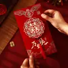 Suprimentos para Celebração de Casamento Envelope Vermelho Casamento Noivado Lembrancinha de Agradecimento Festa da Lua Cheia Envelope Vermelho Veludo Espessado Borla Pacote Vermelho