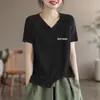 Comercio exterior transfronterizo último lote de comercio exterior marca grande etiqueta cortada ropa de maternidad camiseta de manga corta versátil a la moda elegante top camisa de capa base