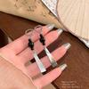 Guofeng Brincos Longos Pretos Novo Estilo Chinês Cool Ink Ear Fivela Nova Vintage Elegante Brincos Antigos Mulheres