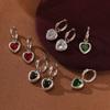 Pendientes de acero inoxidable de oro de 18 quilates con incrustaciones de diamantes de colores, de lujo, ligeros y modernos, estilo INS europeo y americano, nuevos y atractivos pendientes de acero inoxidable de titanio para mujer.