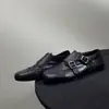 Edição Couro de Vaca Couro Genuíno Mocassins Brogue para Mulheres Estilo Britânico Retrô Fundo Plano Bico Redondo Fivela de Metal Sapatos Pequenos de Couro
