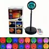 Lâmpada de Pôr do Sol Famosa na Internet, Lâmpada de Mesa Recarregável por USB, Lâmpada de Pôr do Sol com Projeção de Arco-Íris, Lâmpada de Pôr do Sol Popular para Atmosfera de Fundo