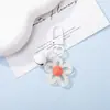 Pingente chaveiro de flor de resina transparente colorida DIY feito à mão decoração de bolsa com miçangas pequeno presente atacado