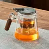 Tetera de Flujo con Filtro Infusor de Té Tetera Doméstica Té Agua Separación con un Botón Juego de Té Filtro Vidrio para Té Taza de Té