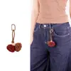 Nova Cor Retro Miu Bolsa com Franja e Bola Acessório para Jeans Pingente Acessório para Celular Chaveiro Acessório para Copo