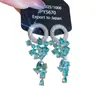 Pendientes de Borla con Flor de Zircón de Aguja de Plata Transfronterizos, Pendientes de Moda y Elegantes, Pendientes de Lujo Ligero y de Gama Alta, Diseño de Nicho