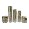 Serie de Botellas Gotero de Pared Gruesa Material de Empaque para Set de Productos para el Cuidado de la Piel Tapa Dorada Galvanizada Tapa Redonda Recta Botella Dosificadora de Loción Botella para Crema