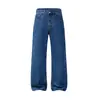 Jeans de alta gama a la moda estilo americano para hombre, otoño e invierno, corte limpio, callejero, retro, lavados, versátiles, de pierna recta, pantalones largos