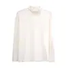Camiseta Masculina de Manga Longa com Gola Alta para Primavera e Outono Cor Sólida Base Personalizada Design de Moda Tendência Estilo Hong Kong Top