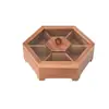 Caja de Madera Compartimentada para Dulces y Frutas Secas con Tapa, Caja de Madera para Semillas de Melón y Cacahuetes, Caja de Frutas Creativa Estilo Chino Nuevo