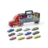 Brinquedos infantis contêiner de caminhão de carga portátil caixa de armazenamento conjunto combinado montagem carro de liga metálica deslizante primeira geração frete