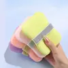 [1 Peça] Porta-Sabonete Elástico + Esponja de Banho Bucha Antiderrapante Esfoliante Organizador Corda para Pendurar Ajustável Adequado para Banheira Chuveiro Design Rosa Azul Padrão Universal Barra de Sabão Área Molhada Solução de Armazenamento Higiênico