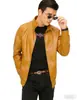 Jaqueta de Couro Masculina 2026 Estilo Regular Gola Novo Modelo Casaco Jaqueta de Couro Estilosa Moda Jaqueta de Couro Biker Tamanho Plus Roupas Masculinas