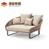 Mueble de exterior de ratán para ocio, sofá, cama de ratán para terraza de restaurante, mesa de café, cesta colgante simple y creativa, combinación de muebles pequeños para el hogar