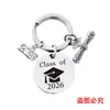 Pingente de Chaveiro Aço Inoxidável Redondo Europeu e Americano Transfronteiriço Presente de Formatura 2026 Presente Gravação Chaveiro de Metal