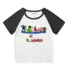 2023 nueva ropa infantil, camiseta de manga corta de verano para niños, camiseta raglán para niños y niñas, camiseta de media manga para bebés, top para niños