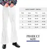 Disfraz Disco para Hombre de los 70s Camisa Retro Floral Pantalones Acampanados Color Sólido Conjunto de Dos Piezas para Actuación en Escenario