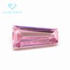 Escada direta da fábrica quadrado trapézio rosa zircão pedra nua pontiaguda escada inferior quadrado rosa branco pedra relógio broca incrustação Pedra