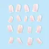 Uñas Portátiles Blancas con Borde Blanco Estilo Francés, Color Sólido Blanco Lechoso Suave, Uñas Postizas Trapezoidales Medias, Pegatinas de Uñas Terminadas Versátiles