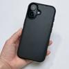 Funda para Apple 16 con ranuras de cuero grueso y pegamento, compatible con iPhone 16, con orificio fino de TPU.