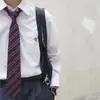 Corbata de Rayas Original Japonesa DK/jk para Mujer Sin Pompón Color Vino Tinto Lazo de Uniforme Estilo Neutro Accesorios Atractivos